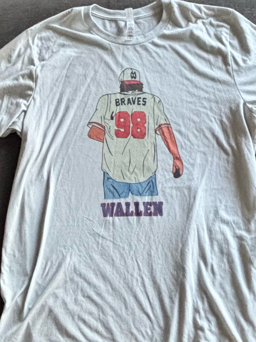 Morgan Wallen Braves 98 Graphic Tee Country Concert Shirt NWOT